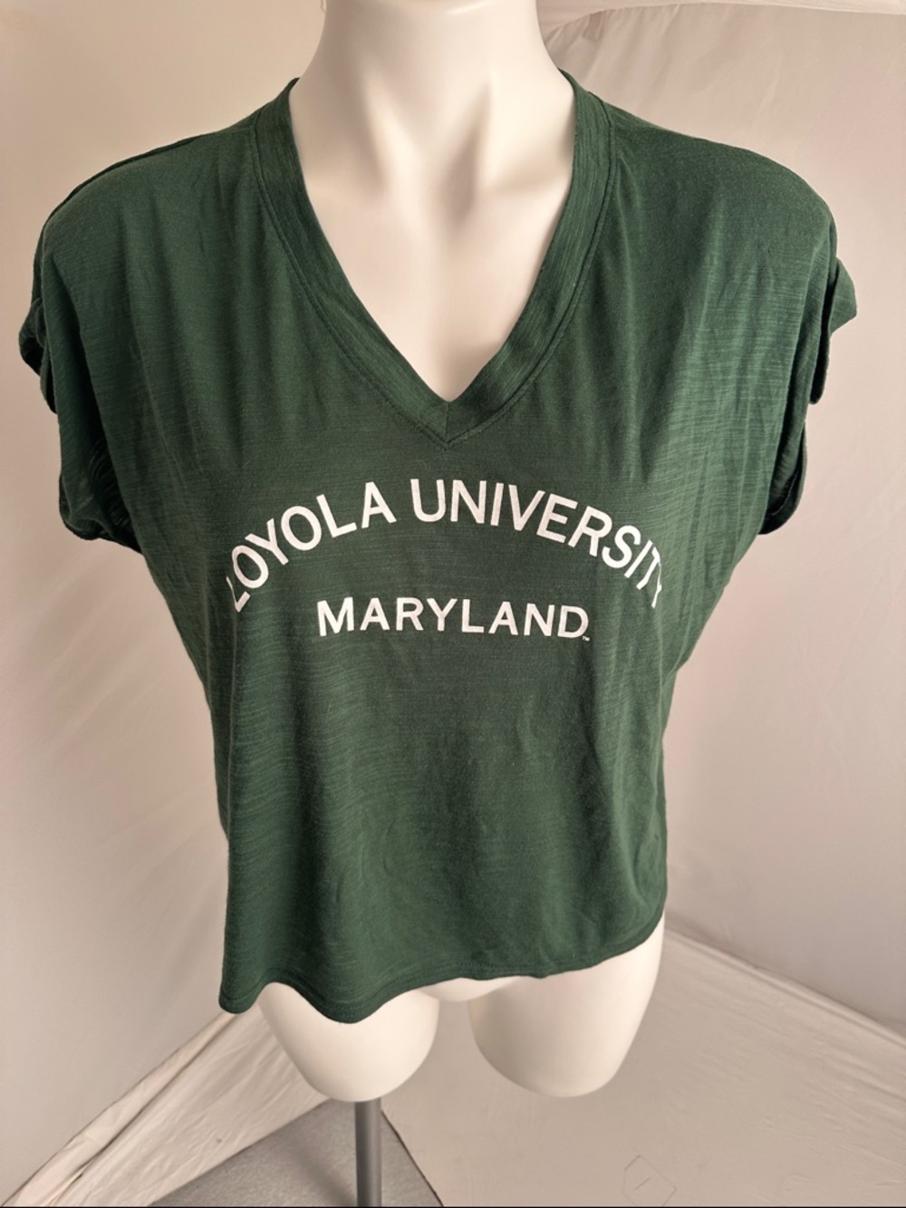 Redshirt Loyola University green oversized cropped muscle t-shirt